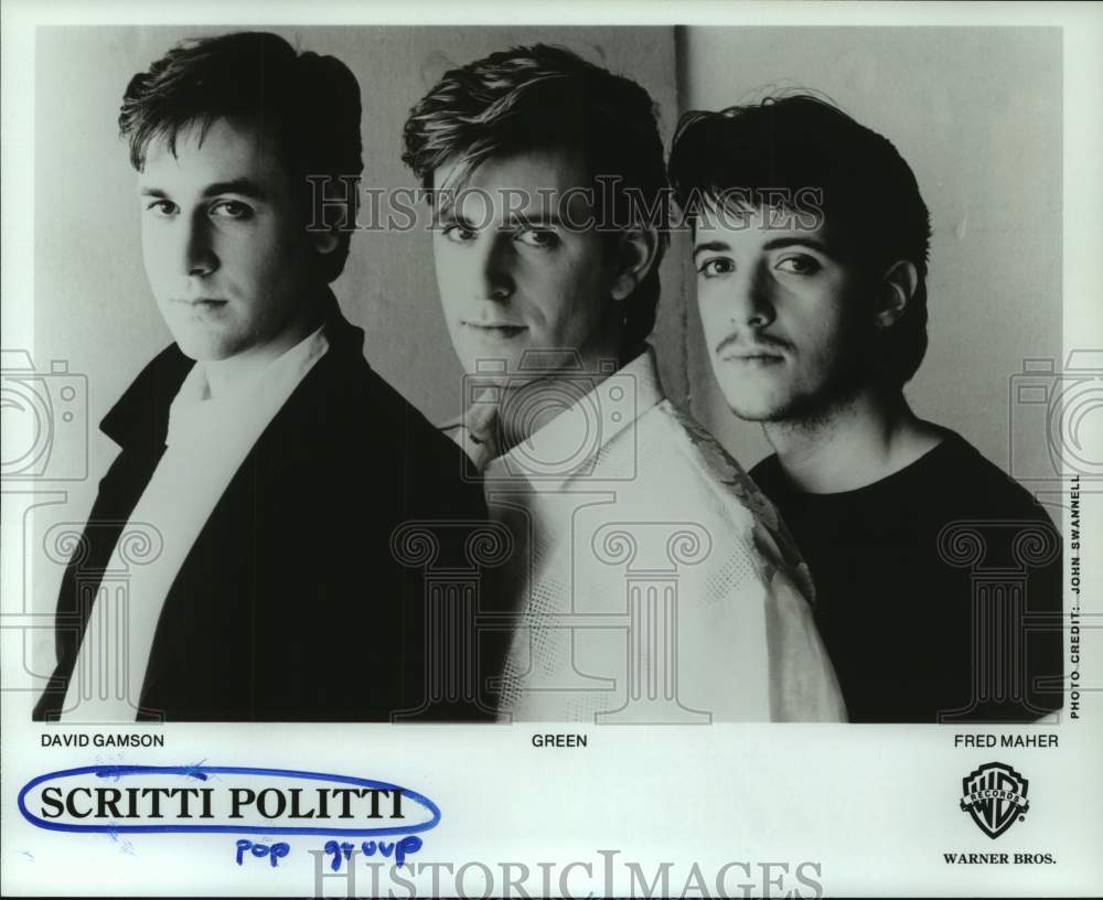 1986 Press Photo Rock band Scritti Politti: David Gamson, Green, Fred Maher- Historic Images