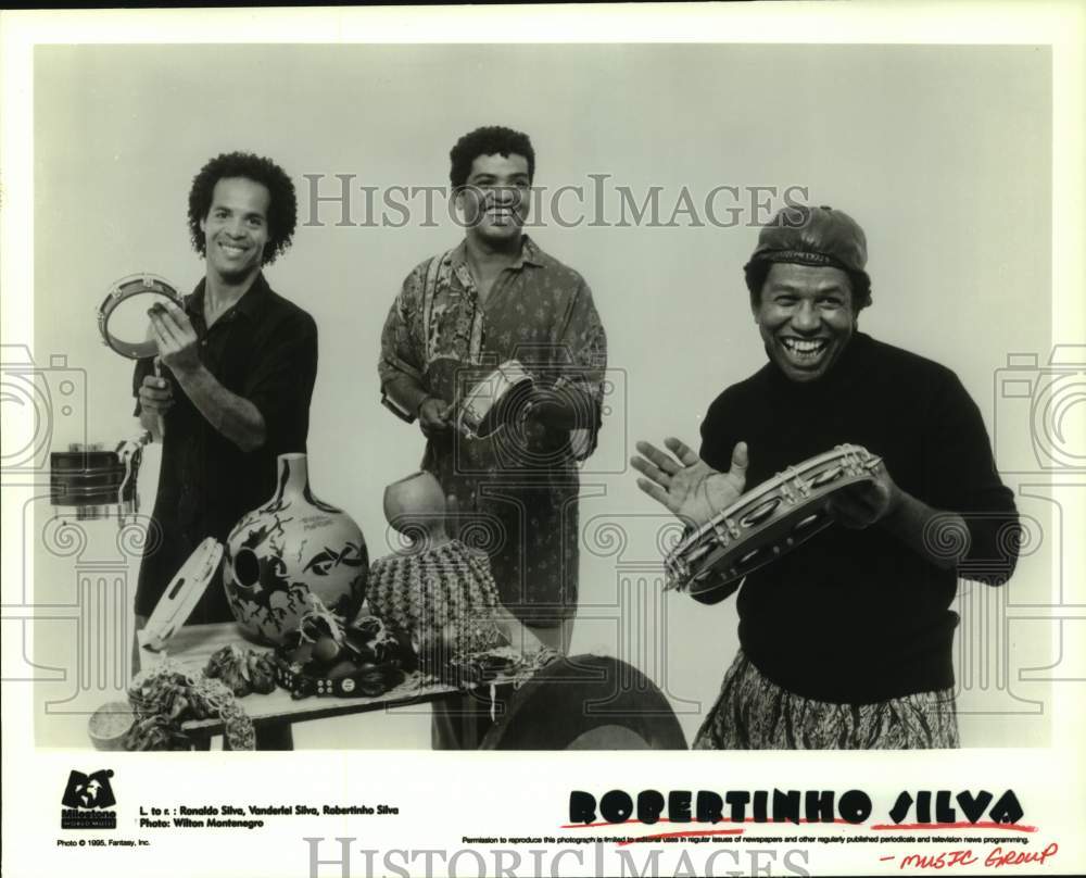 1995 Press Photo Ronaldo Silva, Vanderlei Silva, Robertinho Silva - Music Group- Historic Images