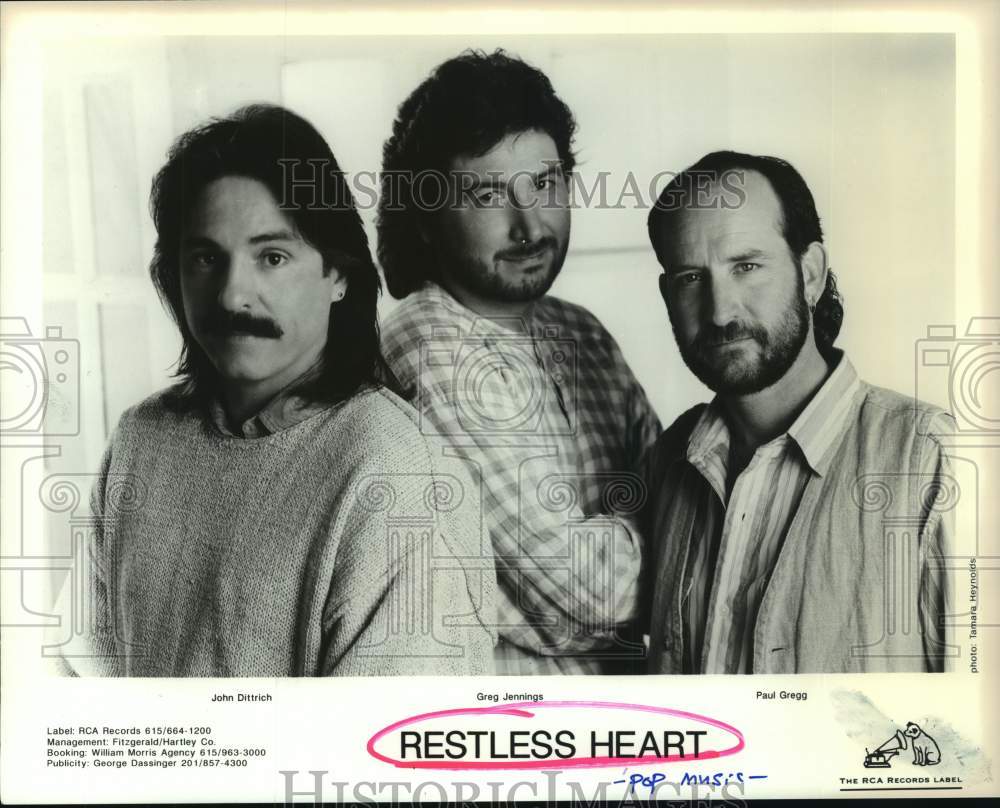 1994 Press Photo Restless Heart band: John Dittrich, Greg Jennings, Paul Gregg- Historic Images