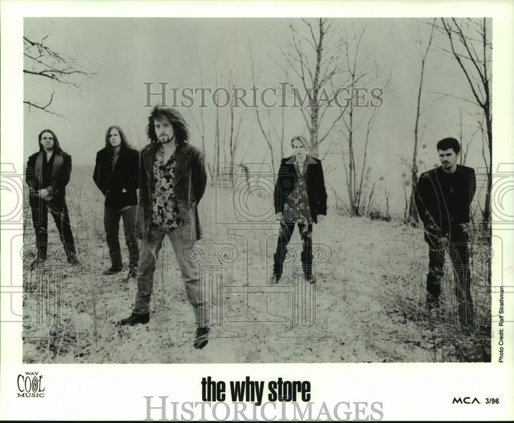 1996 Press Photo The Why Store band members standing in snow - hcp09618- Historic Images