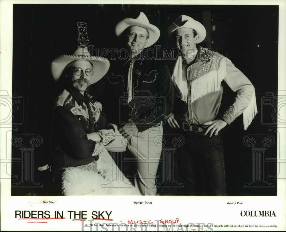 1995 Press Photo Members of Riders in the Sky - Too Slim, Ranger Doug, Wood Paus- Historic Images