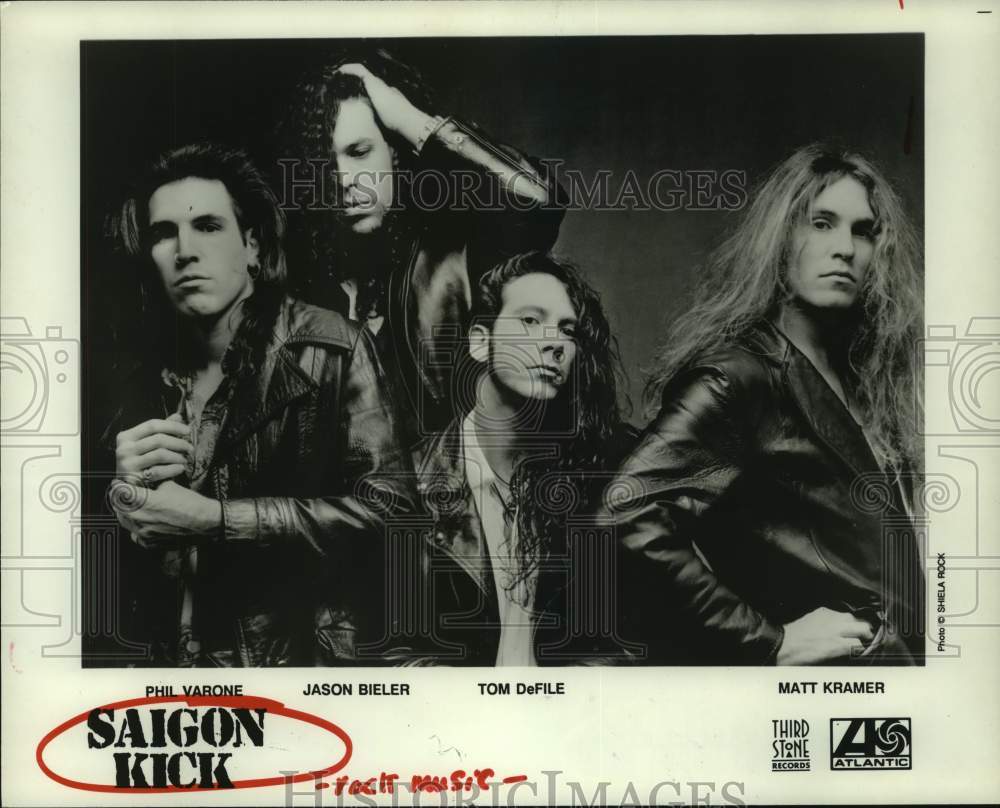 1992 Press Photo Saigon Kick: Phil Varone, Jason Bieler, Tom DeFile, Matt Kramer- Historic Images