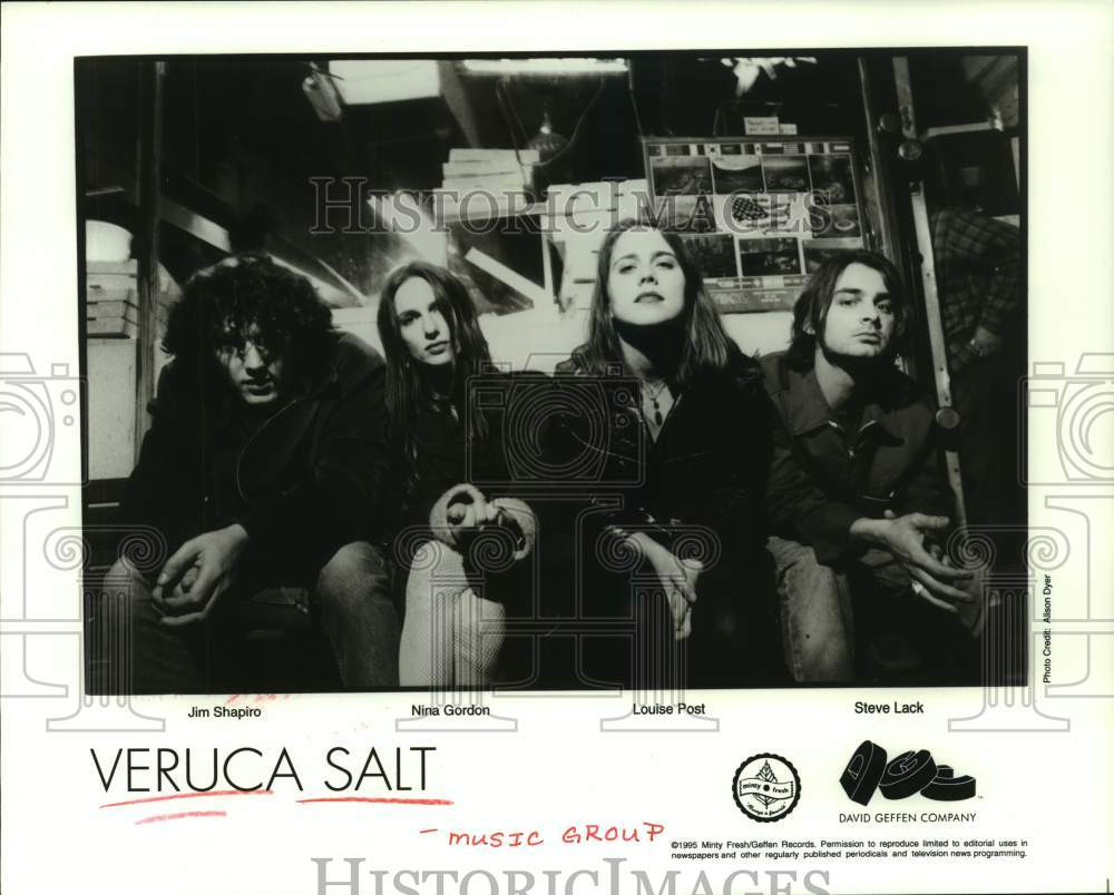 1995 Press Photo Veruca Salt: Jim Shapiro, Nina Gordon, Louise Post, Steve Lack- Historic Images