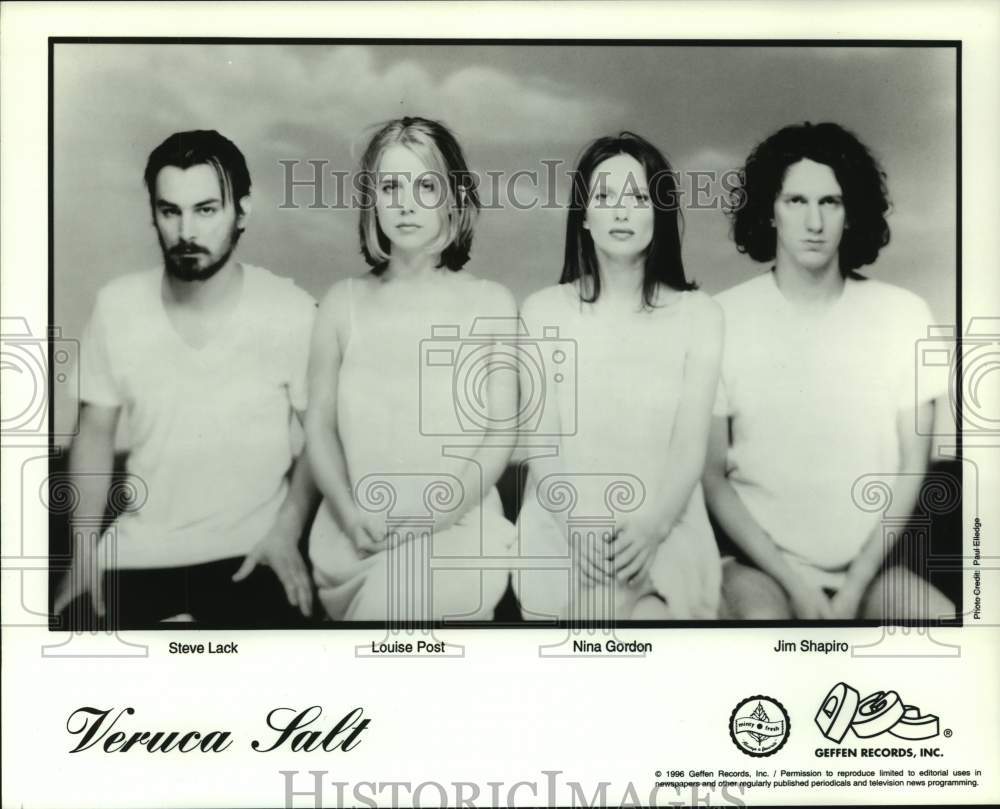 1996 Press Photo Steve Lack, Louise Post, Nina Gordon, Jim Shapiro - Veruca Salt- Historic Images