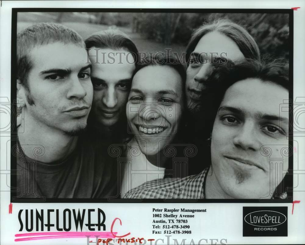 1996 Press Photo Pop Music Group, Sunflower, Will Perform in Houston, Texas- Historic Images