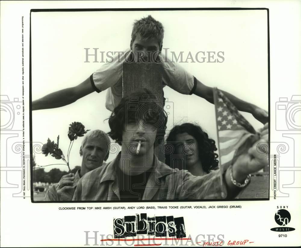 1998 Press Photo Mike Amish, Andy Lord, Travis Tooke, Jack Griego are Subrosa- Historic Images