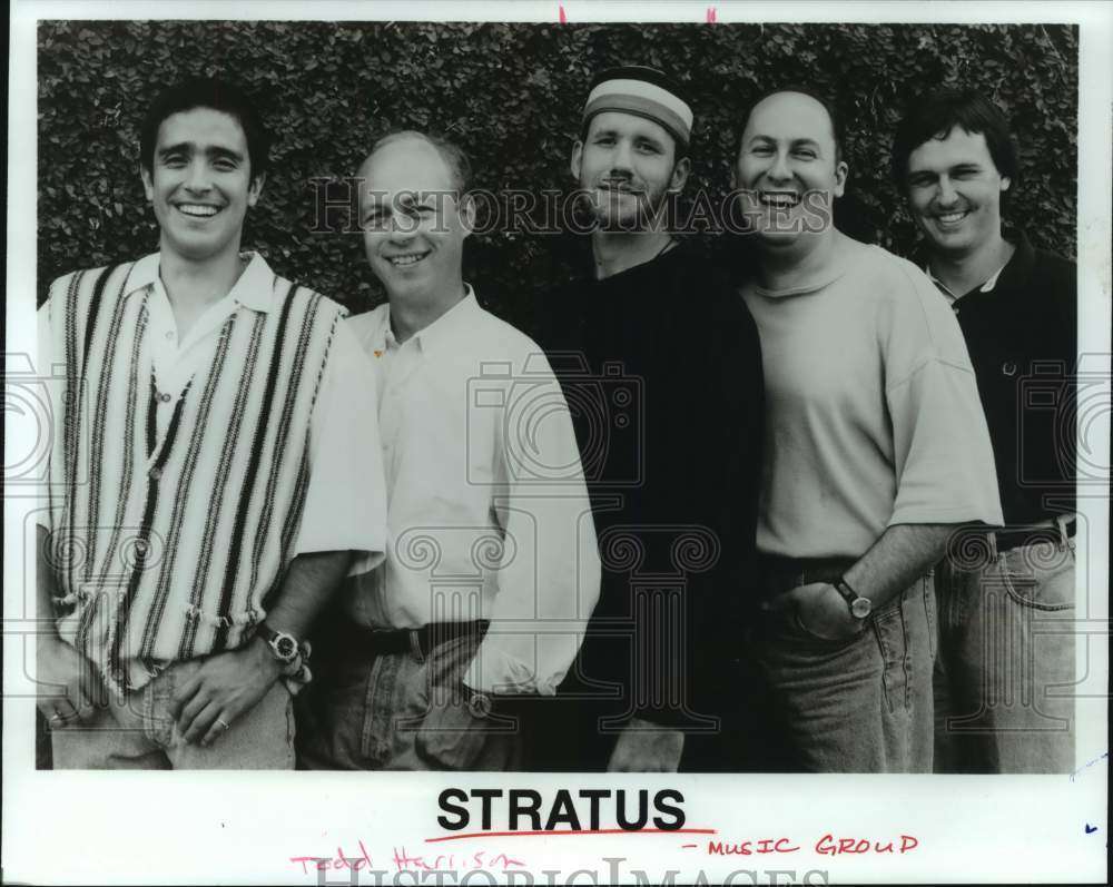 1995 Press Photo Members of music group Stratus, with Todd Harrison - hcp09868- Historic Images