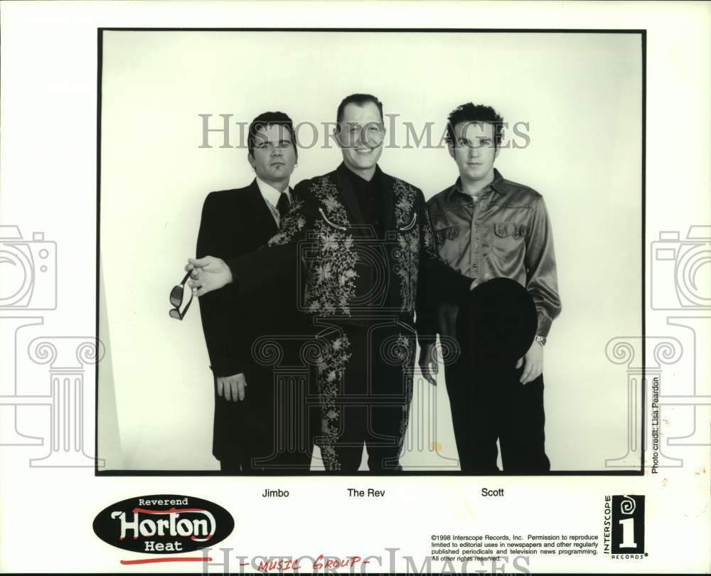 1998 Press Photo Music Group &quot;Reverend Horton Heat&quot; - hcp09898- Historic Images