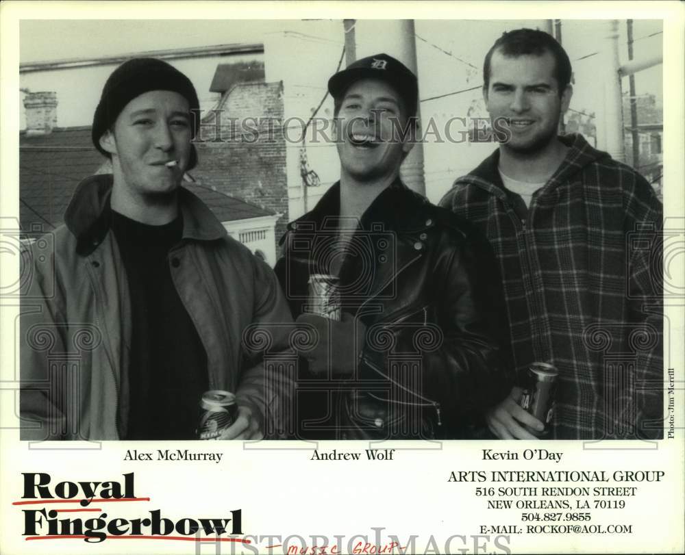 1997 Press Photo Royal Fingerbowl band: Alex McMurray, Andrew Wolf, Kevin O&#39;Day- Historic Images
