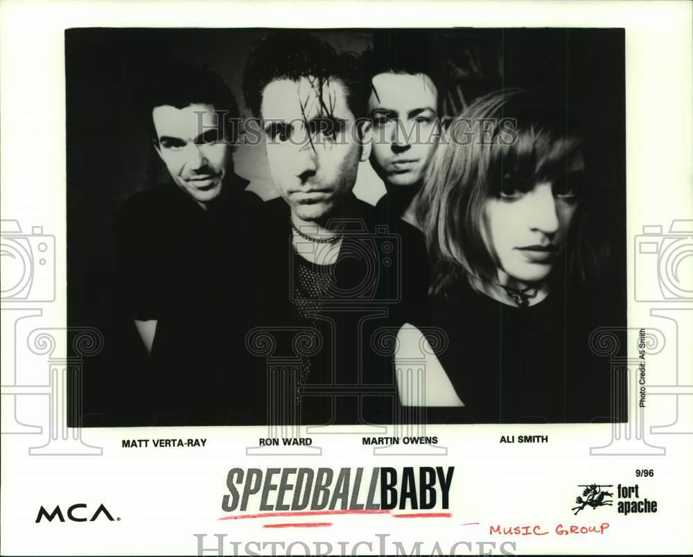 1996 Press Photo Members of the musical group &quot;Speedball Baby&quot; - hcp09978- Historic Images