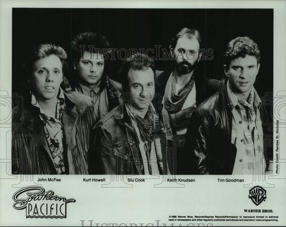 1986 Press Photo Members of the musical group &quot;Southern Pacific&quot; - hcp09986- Historic Images