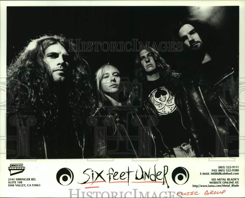 1996 Press Photo Music Group &quot;Six Feet Under&quot; - hcp10066- Historic Images