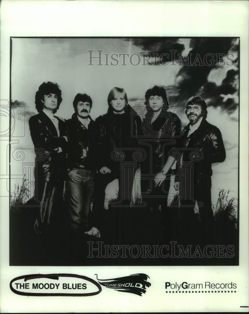 1983 Press Photo Members of the music group &quot;The Moody Blues&quot; - Threshold- Historic Images