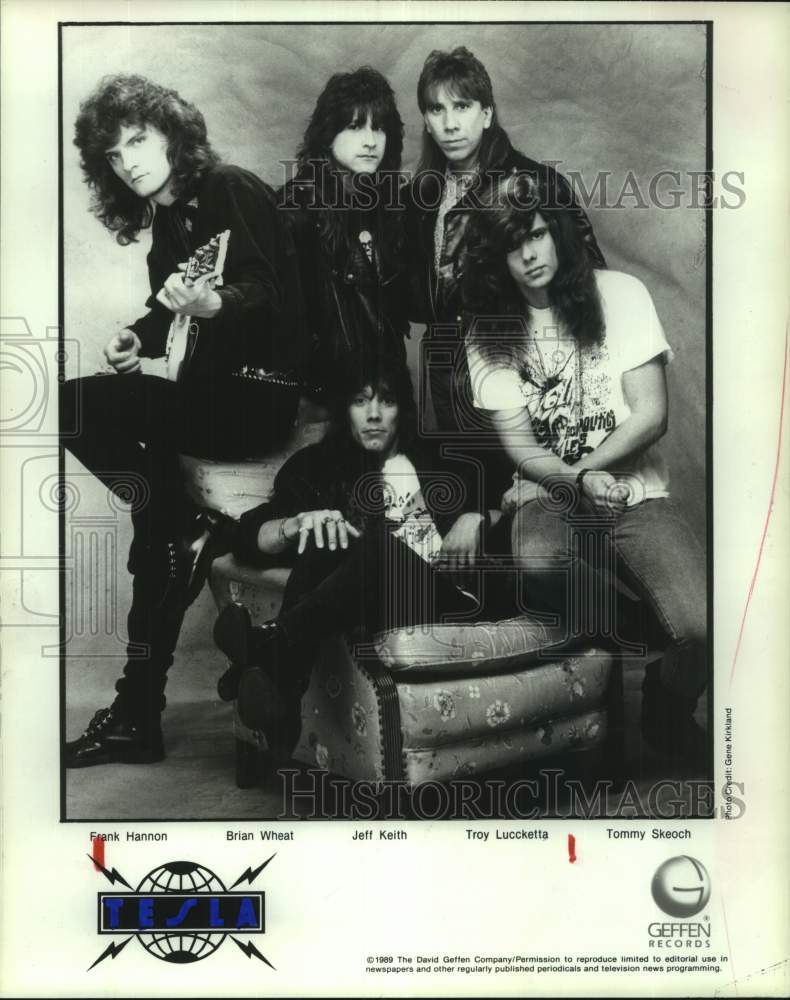 1989 Press Photo Members of the rock group &quot;Tesla&quot; - hcp10140- Historic Images