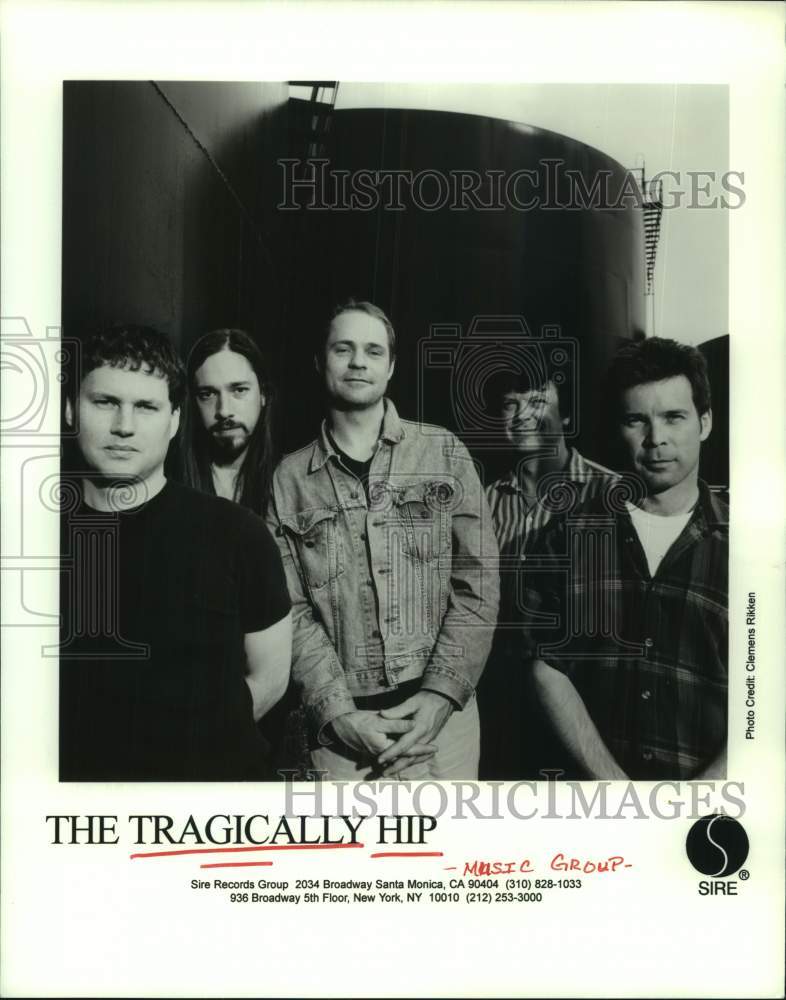 1989 Press Photo Pop Music Group &quot;The Tragically Hip&quot; - hcp10190- Historic Images