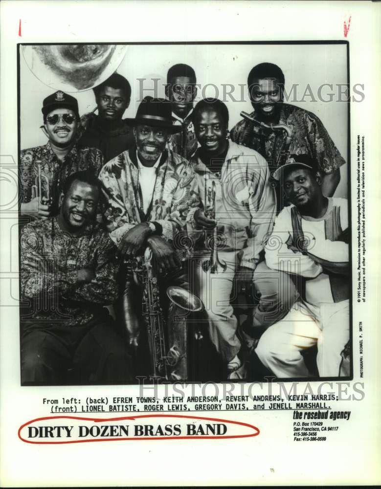 1991 Press Photo Members of the musical group &quot;Dirty Dozen Brass Band&quot;- Historic Images