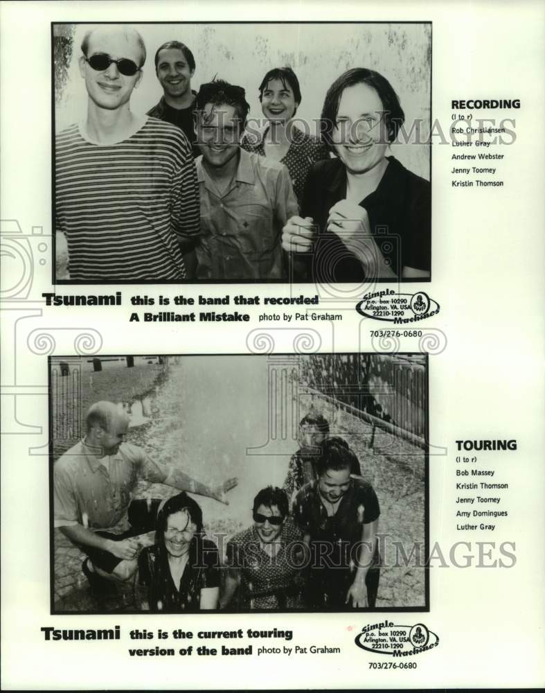 1997 Press Photo Members of the musical group &quot;Tsunami,&quot; recording and touring- Historic Images