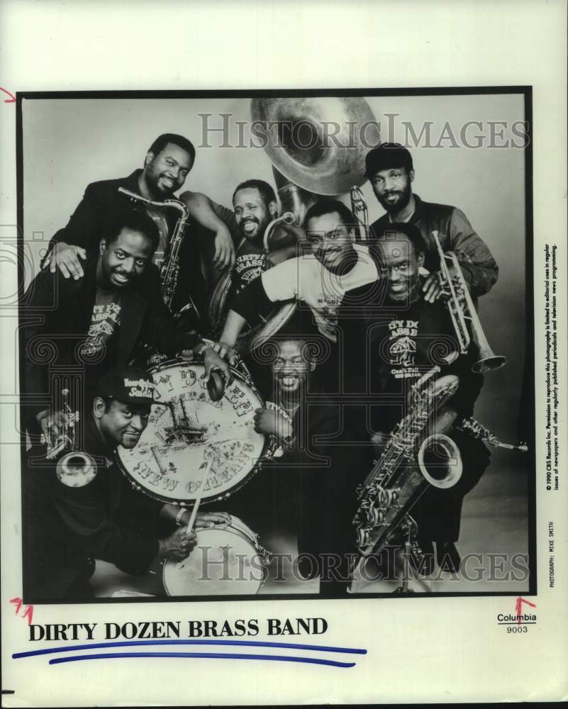 1990 Press Photo Members of the music group "Dirty Dozen Brass Band" - hcp10253- Historic Images