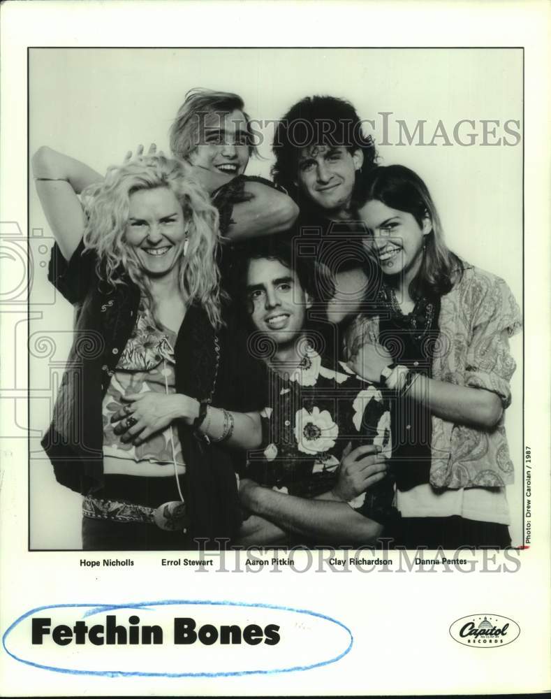 1987 Press Photo Music Group &quot;Fetchin Bones&quot; - hcp10267- Historic Images