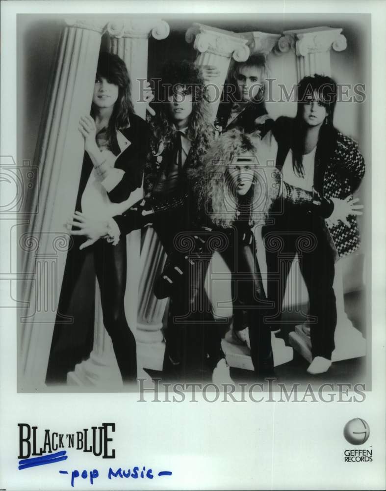 1985 Press Photo Members of the pop music group &quot;Black &#39;n Blue&quot; - hcp10291- Historic Images