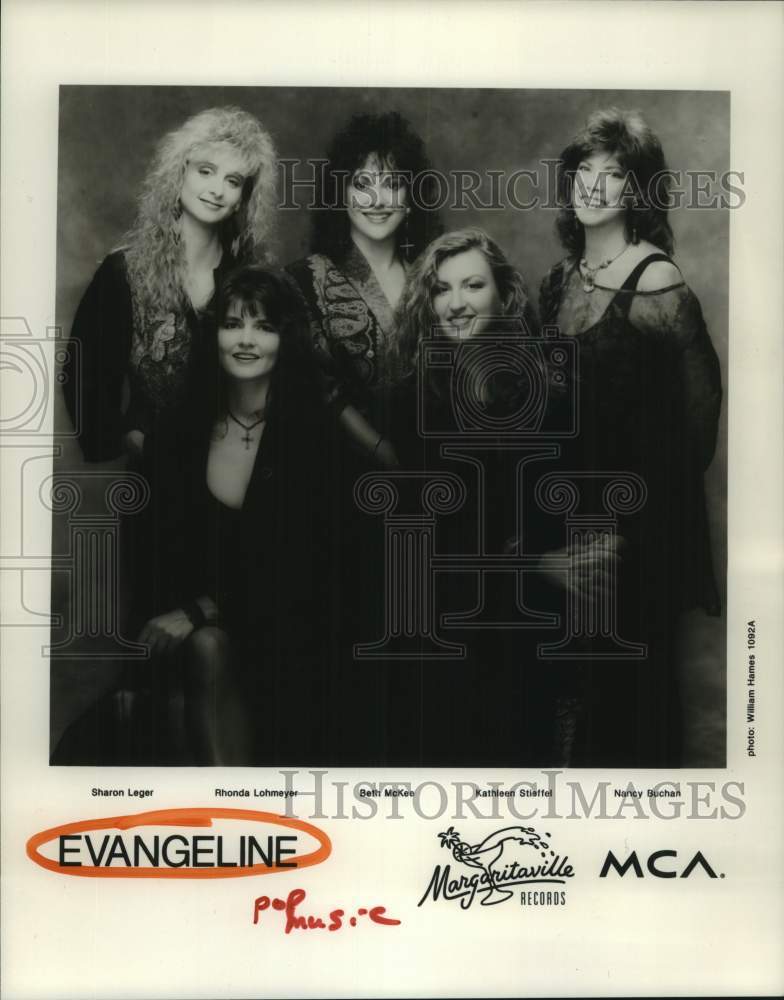 1992 Press Photo Pop Music Group &quot;Evangeline&quot; - hcp10321- Historic Images