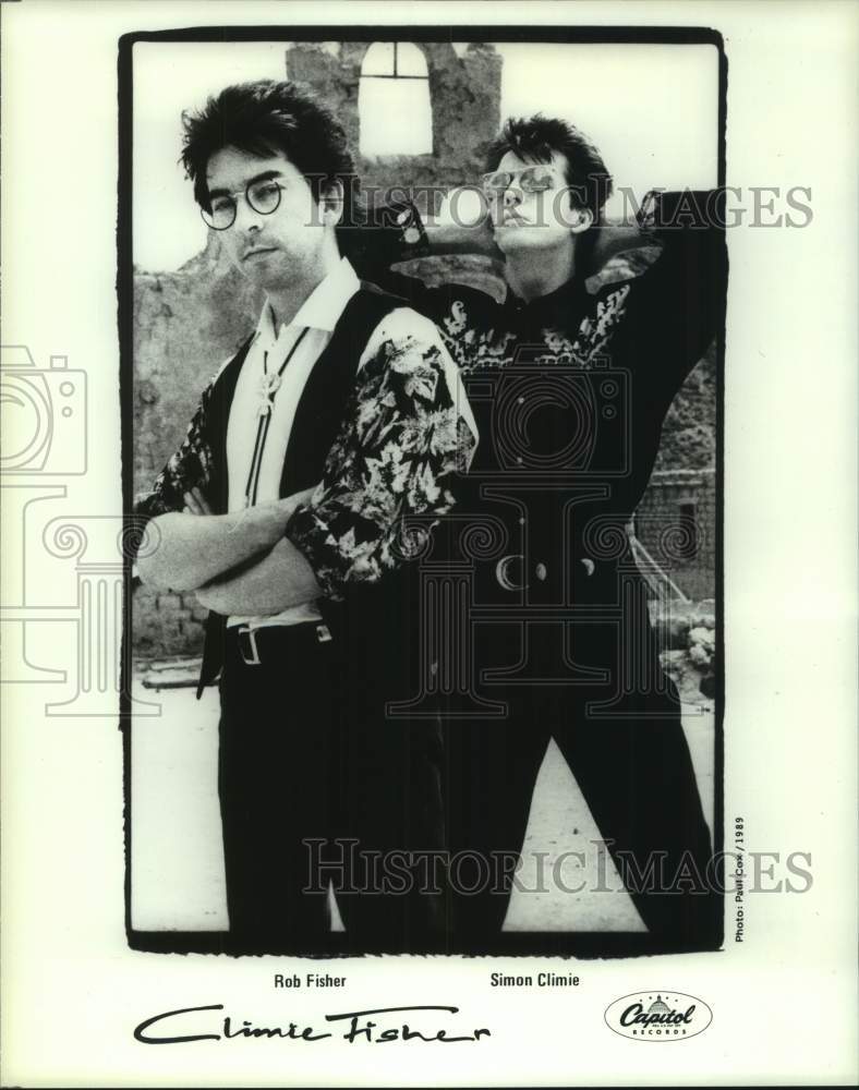 1989 Press Photo Entertainers &quot;Climie &amp; Fisher&quot; - Rob Fisher, Simon Climie- Historic Images