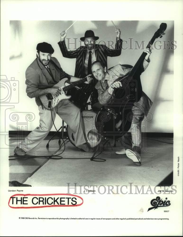 1988 Press Photo Rock Group &quot;The Crickets&quot; - hcp10349- Historic Images