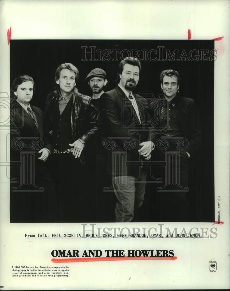 1988 Press Photo Members of music group &quot;Omar and the Howlers&quot;. - hcp10449- Historic Images