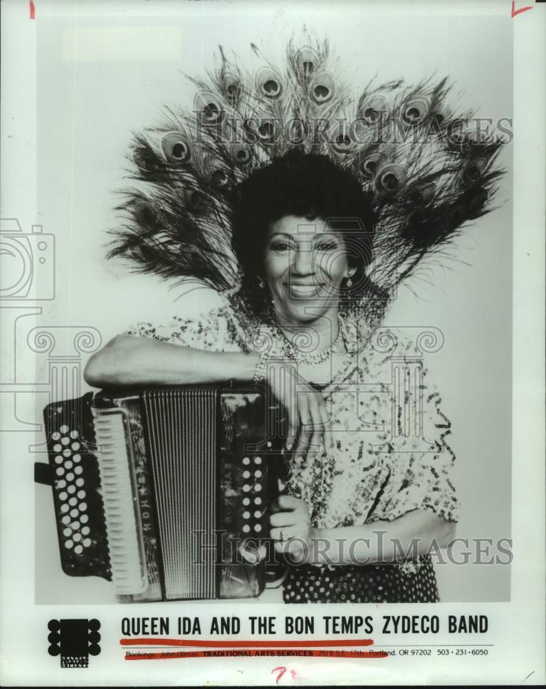 1986 Press Photo Queen Ida and the Bon Temps Zydeco Band - hcp10488- Historic Images