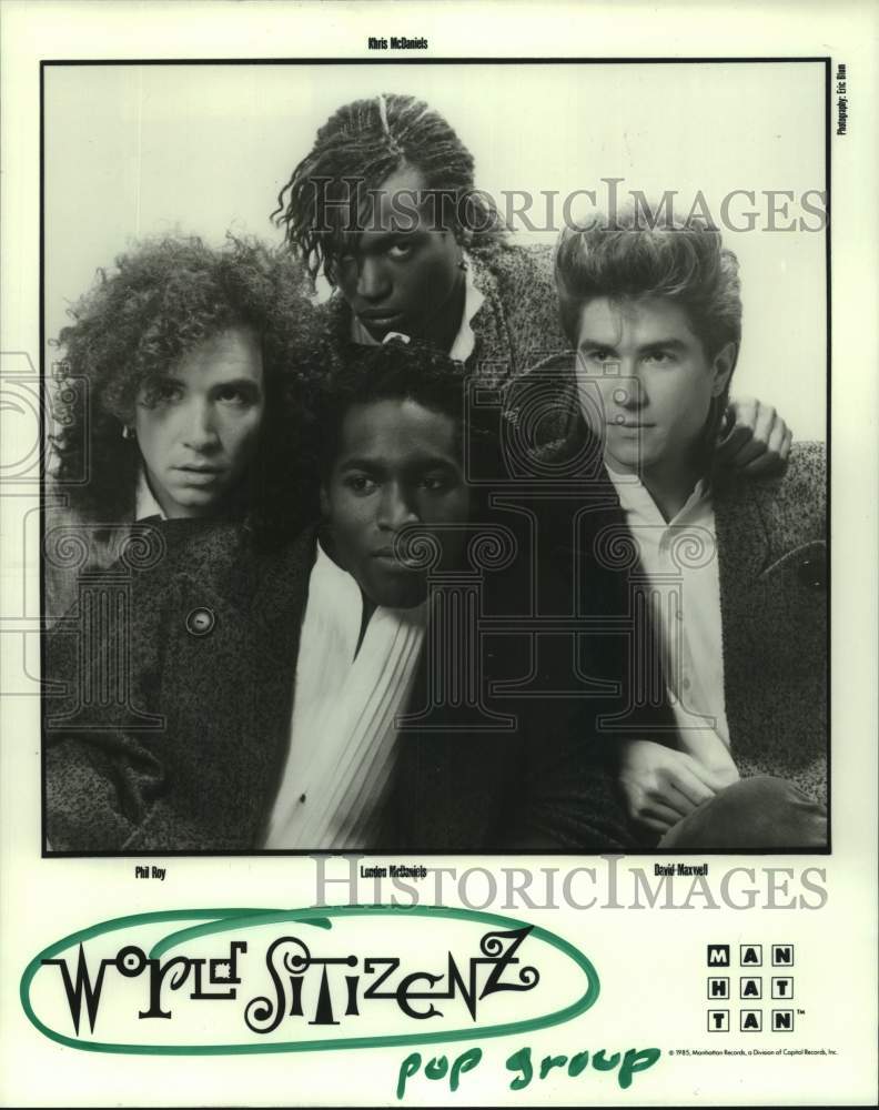 1985 Press Photo Members of music group World Sitizens - hcp10607- Historic Images