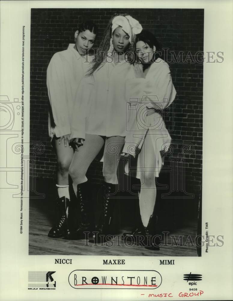 1994 Press Photo Brownstone: Nicci, Maxee, Mimi - female R&B group - hcp10646- Historic Images