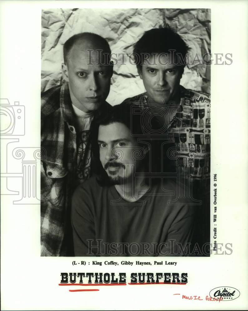 1996 Press Photo King Coffey, Gibby Haynes, Paul Leary are Butthole Surfers- Historic Images