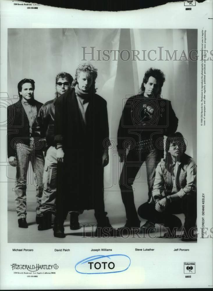 1988 Press Photo Music group Toto. - hcp10712- Historic Images