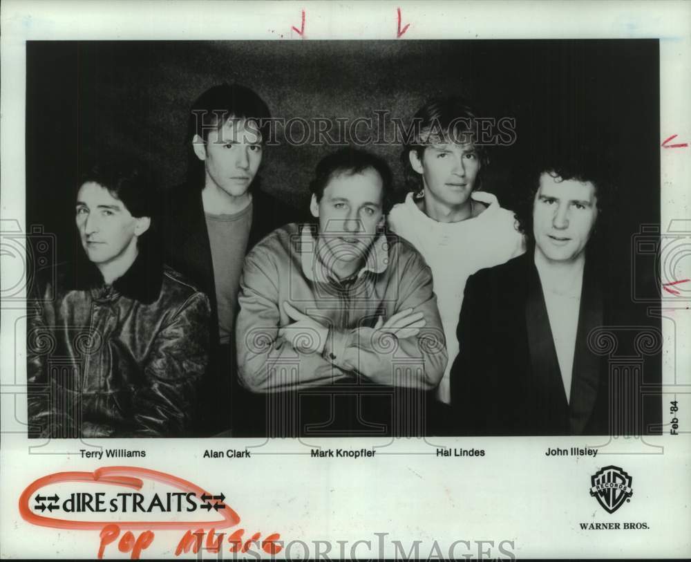 1984 Press Photo Dire Straits - British rock band - hcp10813- Historic Images