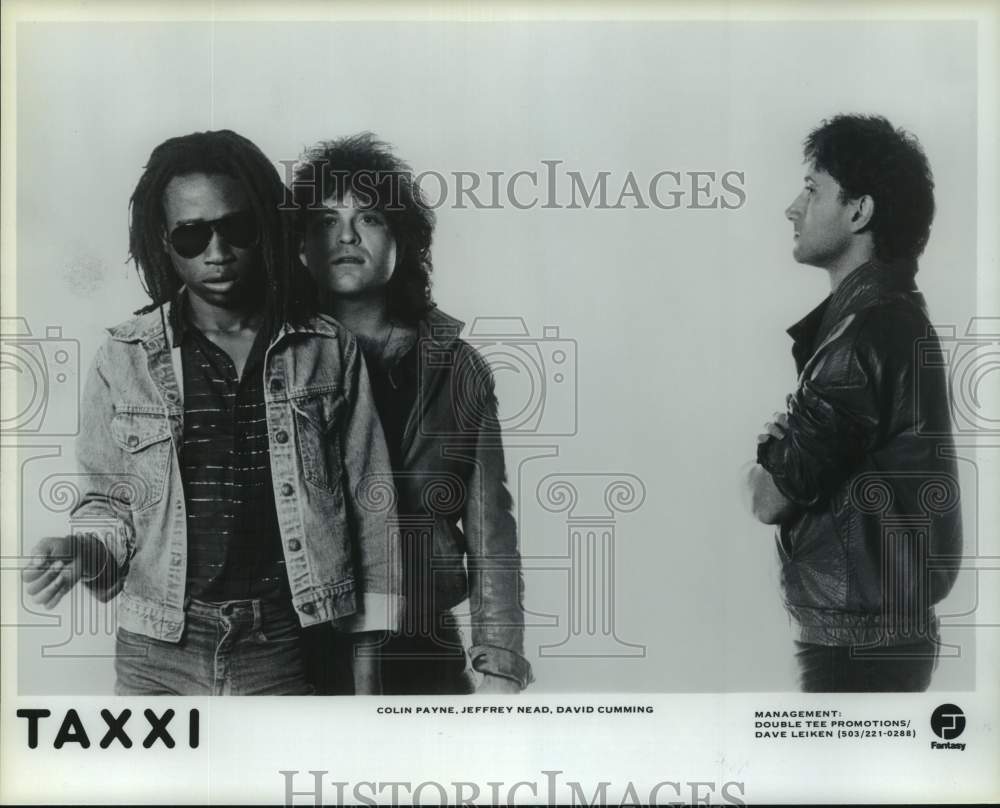 1983 Press Photo Pop Group &quot;Taxxi&quot; - Colin Payne, Jeffrey Nead, David Cumming- Historic Images