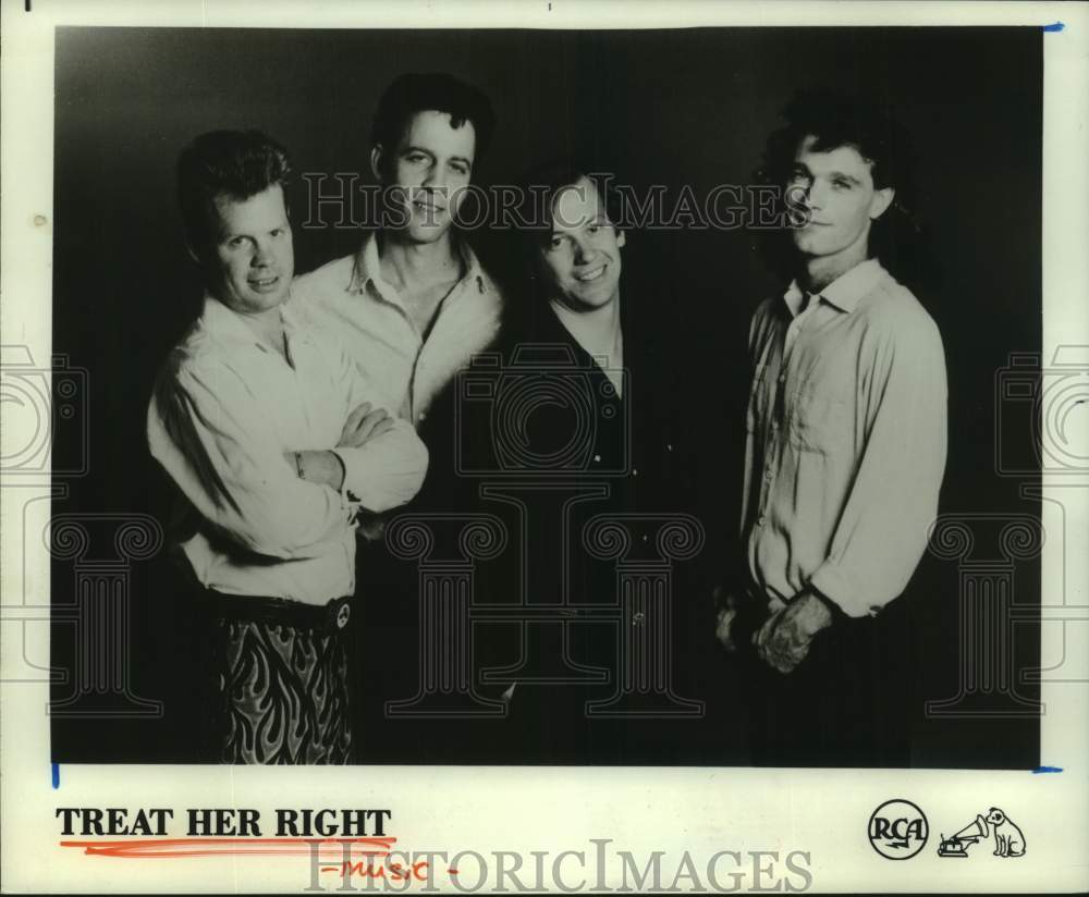 1988 Press Photo Music Group &quot;Treat Her Right&quot; - hcp10940- Historic Images