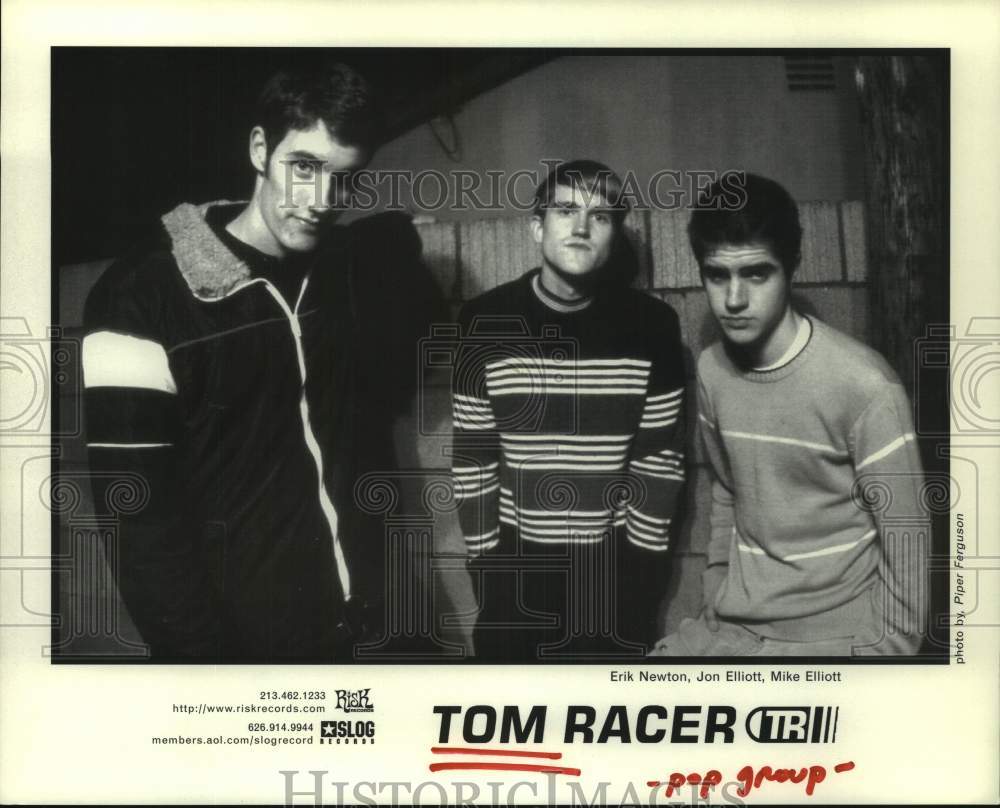 1998 Press Photo Pop Group &quot;Tom Racer&quot; - Erik Newton, Jon Elliott, Mike Elliott- Historic Images