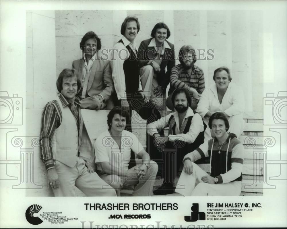 1981 Press Photo Members of the pop music group The Thrasher Brothers- Historic Images