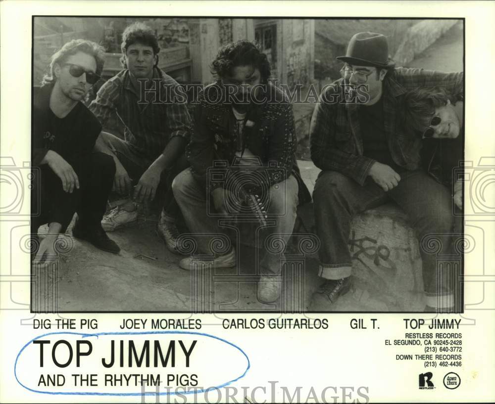 1988 Press Photo Members of the music group Top Jimmy and the Rhythm Pigs- Historic Images