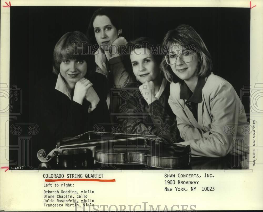 1989 Press Photo Members of the music group the Colorado String Quartet- Historic Images