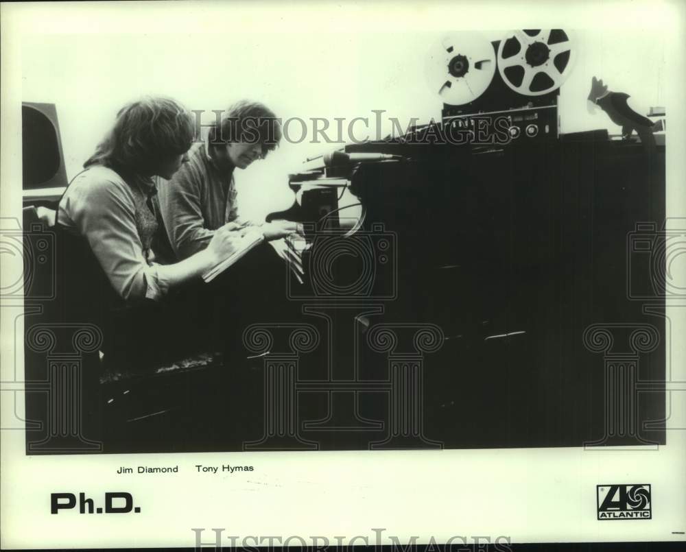 1982 Press Photo Jim Diamond and Tony Hymas of Pop Music Group, Ph.D.- Historic Images