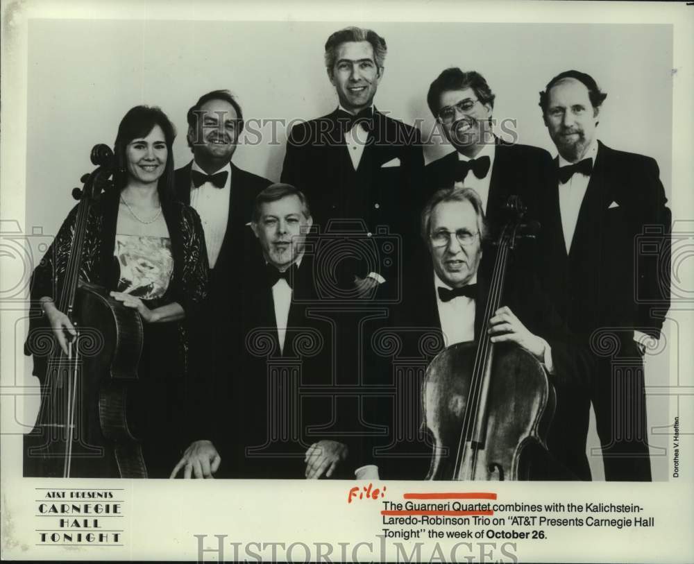 1987 Press Photo Guarneri Quartet and Kalichstein-Laredo-Robinson Trio- Historic Images