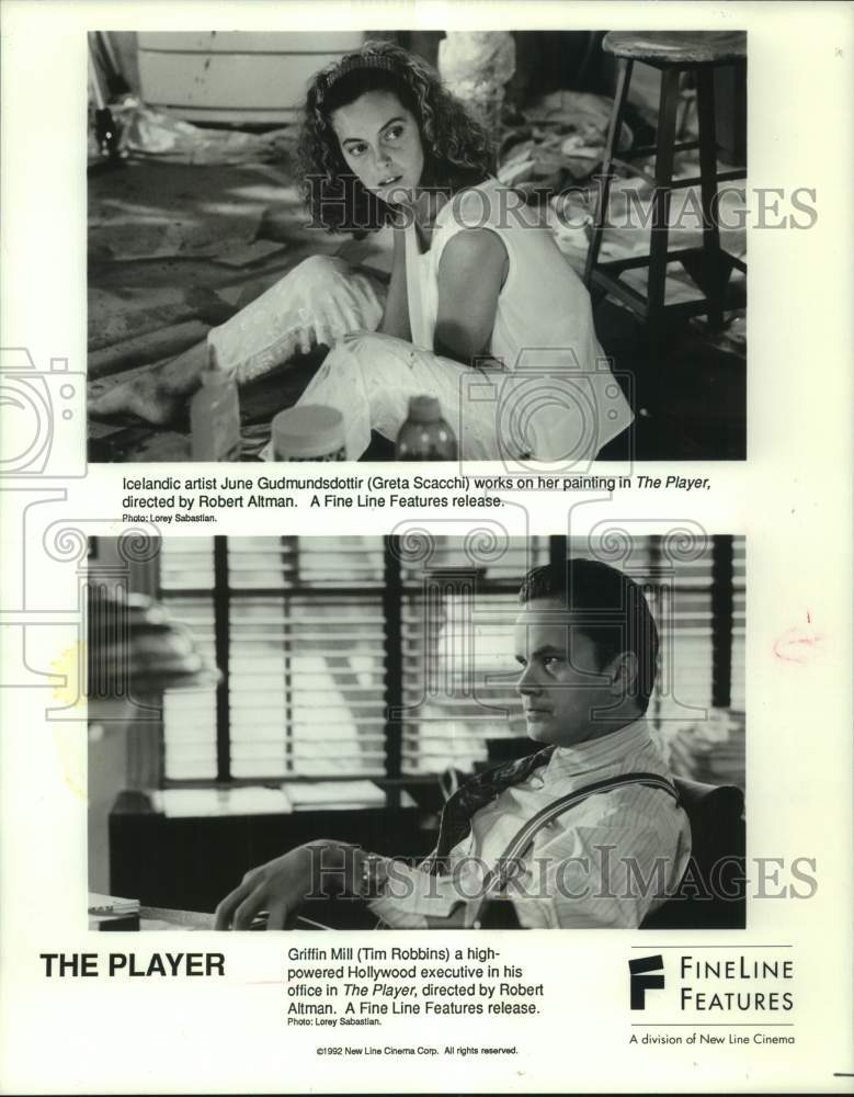 1992 Press Photo Greta Scacchi &amp; Tim Robbins star in &quot;The Player&quot; - hcp11530- Historic Images