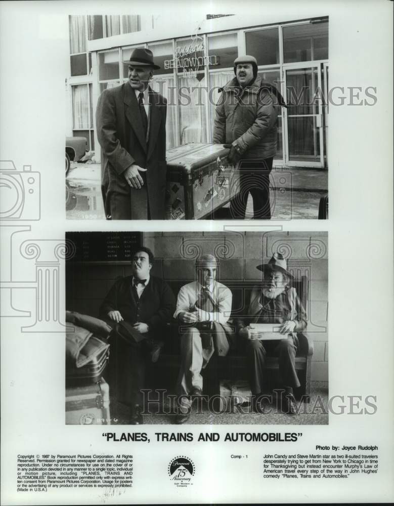 1987 Press Photo John Candy, Steve Martin - &quot;Planes, Trains and Automobiles&quot;- Historic Images