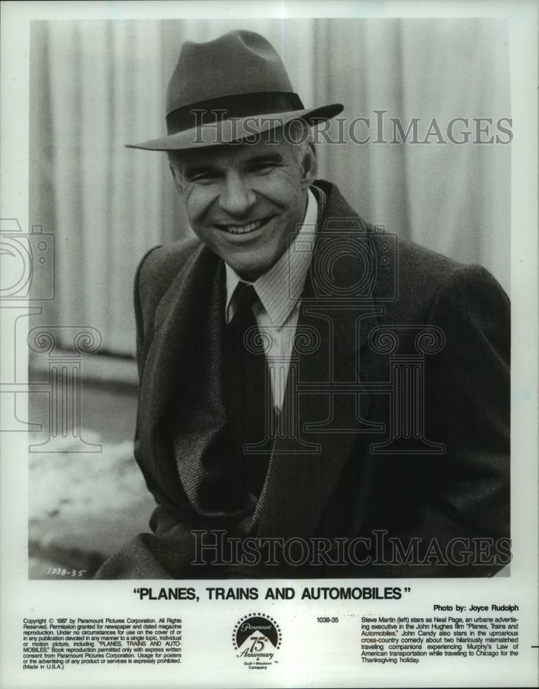 1987 Press Photo Steve Martin as Neal Page; &quot;Planes, Trains and Automobiles&quot;- Historic Images