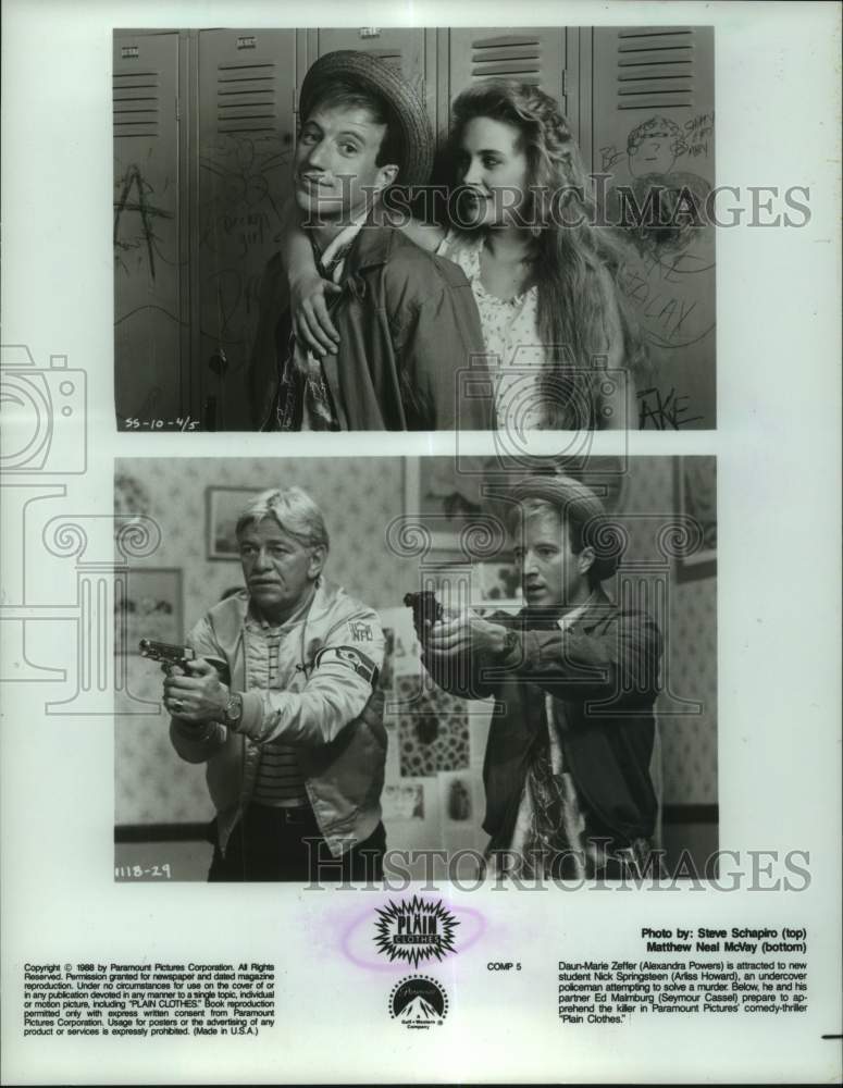 1988 Press Photo Actors in scenes from the movie &quot;Plain Clothes&quot; - hcp11558- Historic Images