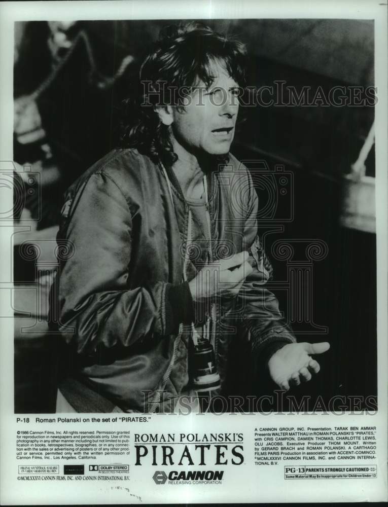 1986 Press Photo Roman Polanski on the set of &quot;Pirates&quot; - hcp11587- Historic Images