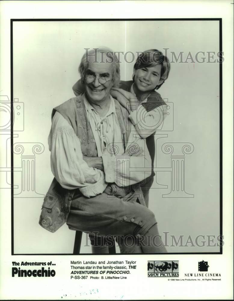 1996 Press Photo Jonathan Taylor Thomas, Martin Landau in &quot;Pinocchio&quot;- Historic Images