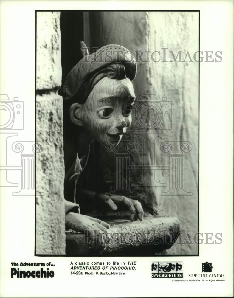 1996 Press Photo Pinocchio before he comes to life; "The Adventures of Pinocchio- Historic Images