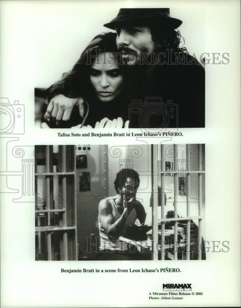 2001 Press Photo Talisa Soto &amp; Benjamin Bratt in Scenes from Ichaso&#39;s &quot;Pinero&quot;- Historic Images